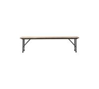 Banc en bois de manguier beige, pliable, structure en fer, 4 places - House Doctor, Party - 180x36x45 cm