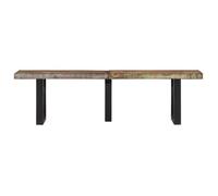 Banc en bois de récupération massif et acier - Marron - 160 cm - Entrée - Intérieur