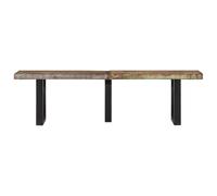 Banc en Bois Massif Recyclé 160 cm avec Pieds en Acier pour Entrée | Bois de récupération, bord vivant, pieds en U en acier, pièce unique faite main, style industriel