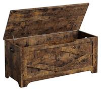 Banc en bois / pouf - Pouf rectangulaire pour salon et coiffeuse - Style rustique, design moderne, structure en bois - À monter - Marron