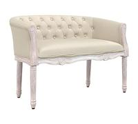 Banc en lin 98 x 56 x 69 cm avec rembourrage et pieds en bois, banc de coffre stable pour couloir, garde-robe, salle à manger, chambre à coucher, salon avec accoudoirs et patins en feutre