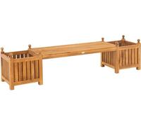 Banc en teck avec fleurs - banc de jardin - design résistant aux intempéries