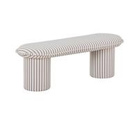 Banc en tissu - Rayé blanc et taupe - ELAMIU