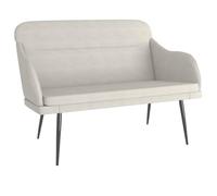 Banc en velours crème avec structure en métal 110 x 76 x 80 cm rembourré avec accoudoir et dossier pour salon, couloir, chambre à coucher, garde-robe, salle à manger, espace de rangement et confort