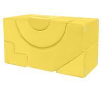 Banc enfant 2 en 1, convertible en mini-canapé, de couleur jaune
