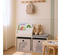 Banc enfant avec bibliothèque intégrée - Meuble de rangement 3 en 1