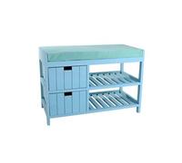Banc enfant bois Seuni 2 tiroirs bleu Atmosphera