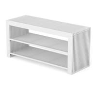 Banc Entree - Banc Chaussures Entrée Bois - Petit Meuble Chaussures Entrée | BAM BOO BOX Meuble à Chaussures Entrée - Meubles pour Entrée 90x33x43cm - Banc Rangement - Banc a Chaussures Entrée (Blanc)