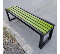 Banc Exterieur Jardin Imperméable,Bancs De Jardin En Acier,Banc vestiaire | avec Renfort Inférieur,Confortable Et Durable,100/120/150 cm,sans Dossier,Bonne Portance-Black+Green-40×150×45