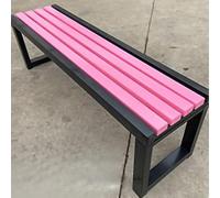 Banc Exterieur Jardin Imperméable,Bancs De Jardin En Acier,Banc vestiaire | avec Renfort Inférieur,Confortable Et Durable,100/120/150 cm,sans Dossier,Bonne Portance-Black+Pink-40×150×45
