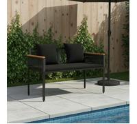 Banc extérieur - VIDAXL - 117 x 54 x 74,5 cm - Polyrotin - Coussin inclus - Pieds réglables