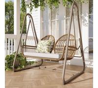 Banc-hamac - Banc à bascule double - Fauteuil à bascule - Jardin - Balançoire - Pour 2 personnes - Intérieur/Extérieur