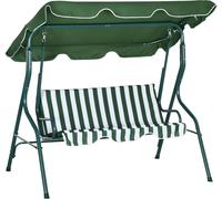 Banc-hamac - Hamac de jardin pour 3 personnes, avec coussins épais et auvent solaire réglable - 170 cm, couleur verte