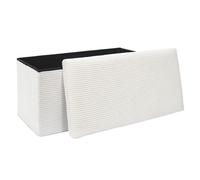 HOME DECO FACTORY – Coffre banc pliable Scott – Côtelé Beige – 76×38×38 cm – Hauteur assise 38 cm