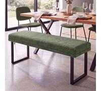Banc HWC-O81, banc rembourré, tissu chenille (310 g/m²) 120 cm, vert