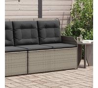 vidaXL Banc de jardin réglable – Résine tressée, coussins gris