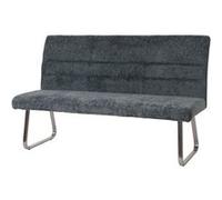 Banc HWC-G55, Banc de salle à manger, inox brossé Tissu/Textile Chenille Öko-Tex, 160cm bleu-vert