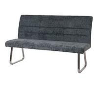 Banc HWC-G55, Banc de salle à manger, inox brossé Tissu/Textile Chenille Öko-Tex, 180cm bleu-vert