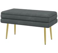 Banc multifonctionnel - Banc de rangement - Banc d'assise - Banc d'entrée - Banc de chambre - Structure en acier gris foncé