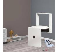 Banc Mural Pliable, Chaise Murale Rembourrée avec Bordure Effet Bois, Meuble Mural Pratique pour Couloir Dentrée. D
