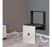 Banc Mural Pliable, Chaise Murale Rembourrée avec Bordure Effet Bois, Meuble Mural Pratique pour Couloir Dentrée. B