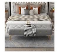 Banc ottoman capitonné avec siège rembourré, repose-pieds avec pieds en métal robuste pour chambre à coucher, salon, entrée, banc de lit