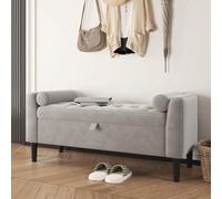 Banc ottoman de 118 cm avec rangement, banc de bout de lit rembourré en velours, siège repose-pieds pour chambre, couloir, entrée, salon Spécifications :Nom du produit : Banc de rangementDimensions : 