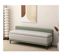 Banc ottoman de rangement en cuir, tabouret à langer rembourré extra long avec dossier, couvercle à fermeture douce, meubles de maison, extrémité de lit, idéal pour le salon ou l'entrée