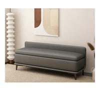 Banc ottoman de rangement en cuir, tabouret à langer rembourré extra long avec dossier, couvercle à fermeture douce, meubles de maison, extrémité de lit, idéal pour le salon ou l'entrée