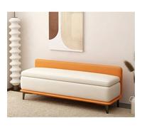 Banc ottoman de rangement en cuir, tabouret à langer rembourré extra long avec dossier, couvercle à fermeture douce, meubles de maison, extrémité de lit, idéal pour le salon ou l'entrée