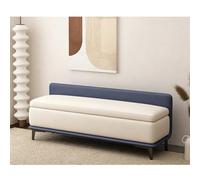 Banc ottoman de rangement en cuir, tabouret à langer rembourré extra long avec dossier, couvercle à fermeture douce, meubles de maison, extrémité de lit, idéal pour le salon ou l'entrée