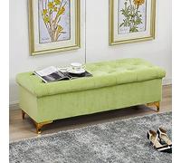 Banc ottoman de rangement en velours de qualité supérieure - Repose-pieds moderne rembourré pour salon et chambre à coucher - Multifonctionnel - Meuble de couloir élégant