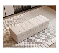 Banc ottoman de rangement extra long avec tissu en flanelle griffe de chat, repose-pieds rectangulaire pour chambre à coucher et salon, compartiment à chaussures, repose-pieds
