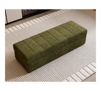 Banc ottoman de rangement extra long avec tissu en flanelle griffe de chat, repose-pieds rectangulaire pour chambre à coucher et salon, compartiment à chaussures, repose-pieds