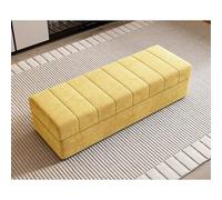 Banc ottoman de rangement extra long avec tissu en flanelle griffe de chat, repose-pieds rectangulaire pour chambre à coucher et salon, compartiment à chaussures, repose-pieds