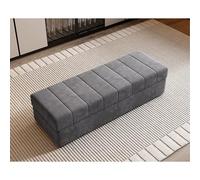 Banc ottoman de rangement extra long avec tissu en flanelle griffe de chat, repose-pieds rectangulaire pour chambre à coucher et salon, compartiment à chaussures, repose-pieds