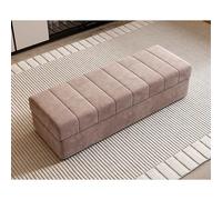 Banc ottoman de rangement extra long avec tissu en flanelle griffe de chat, repose-pieds rectangulaire pour chambre à coucher et salon, compartiment à chaussures, repose-pieds