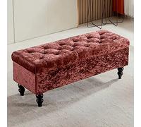 Banc ottoman de rangement, siège capitonné en velours avec rangement, design rectangulaire luxueux pour chambre à coucher, salon, entrée, pieds en bois, idéal pour l'organisation