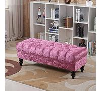 Banc ottoman de rangement, siège capitonné en velours avec rangement, design rectangulaire luxueux pour chambre à coucher, salon, entrée, pieds en bois, idéal pour l'organisation