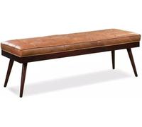 Banc ottoman en cuir touffeté avec pieds en bois, repose-pieds, banc d'entrée, banc de salon, banc de chambre, banc à chaussures, banc de couloir, banc de vestiaire, rangement de chaussures
