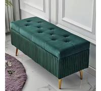 Banc ottoman moderne en velours avec base décorative, repose-pieds rembourré, entrée et salon touffetés à boutons, 100 cm