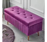 Banc ottoman moderne en velours avec base, repose-pieds capitonné pour bout de lit, siège d'entrée touffeté à boutons, salon et salle à manger, 100 cm