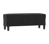Banc Ottoman Rembourré VidaXL - Banc d'Entrée et Chambre à Coucher - Noir Velours 100x35x41 cm
