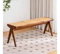 Banc Paris Bois de Massif, siège d’appoint Confortable 2 Place, Assise d’entrée avec rangement, Tabouret de salle à manger élégant pour les salons et les couloirs(124*33*45cm/48.8*13*17.7in)