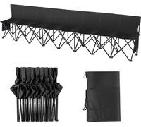 Banc pliable portable VEVOR, banc latéral pliable 8 places, chaise de banc de camping en plein air avec sac de transport et dossier, banc latéral pour sports d'équipe pas de montage nécessaire, assise