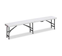Banc pliant 3 places - JUANIO - Modèle 180 cm - Plateau PEHD - Pieds aluminium - Pliable
