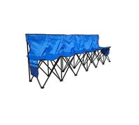Banc Pliant Portable à 6 Places Avec Poches de Rangement Pour Baseball Bleu
