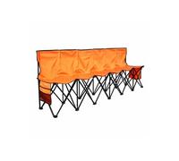 Banc Pliant Portable à 6 Places Banc de Football Siège Latéral Léger Orange