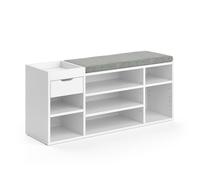 Vicco Banc pour Chaussures Eleon, Blanc, 101.1x45cm | utilisable pour le rangement des chaussures et comme siège