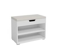Vicco Banc pour Chaussures Rolfe, Blanc, 60x45cm | pour le rangement des chaussures et compatible avec les meubles Rolfe